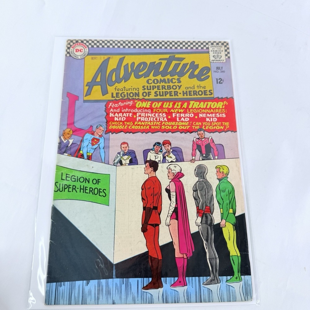 Adventure Comics Superboy‎ Legion Super Heroes #346 1966 Key 1st Jim Shooter